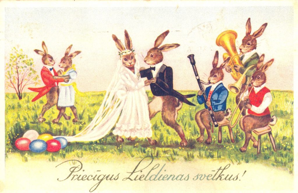 Lieldienu atklātnīte 20. gs. sākums. Talsu novada muzeja krājums.